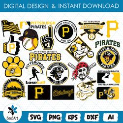 pittsburgh pirates svg, bundle logo, svg, png, eps, dxf, basketball logo