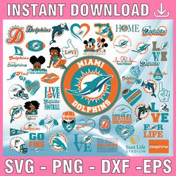 miami dolphins svg bundle, clipart bundle, nfl teams, nfl svg, football teams svg digital download