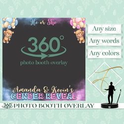 gender reveal 360 overlay baby shower 360 photo booth overlay teddy bear gender reveal 360 filter he or she baby shower