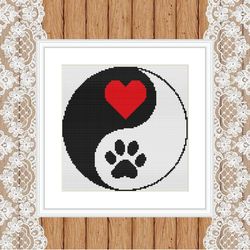 valentine's day pet cross stitch pattern pdf,  easy cross stitch chart, love cross stitch, heart love xstitch, pet cross