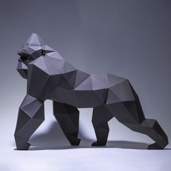 King Kong Paper Craft, Digital Template, Origami, PDF Download DIY, Low Poly, Trophy, Sculpture, Model