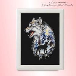 wolf spirit cross stitch pattern