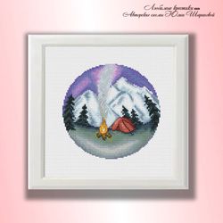 mountain camping 2 cross stitch pattern