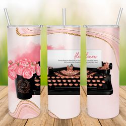 writer tumbler png, typewriter tumbler wrap, 20oz skinny tumbler, tumbler sublimation, digital download