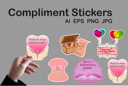 compliment stickers. cliparts.