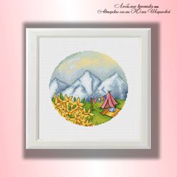 mountain camping 4 cross stitch pattern