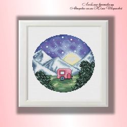 mountain camping 5 cross stitch pattern