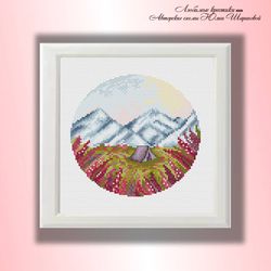 mountain camping 6 cross stitch pattern