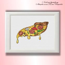 charming pizza cross stitch pattern