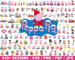 peppa pig svg, peppa pig bundle family svg, peppa pig png, peppa pig layered, peppa alphabet, 1500 peppa pig files