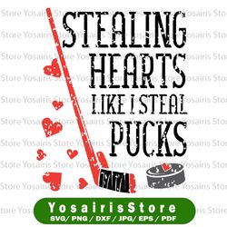 stealing hearts like i steal pucks svg png, valentines day ice hockey svg, boy valentine svg