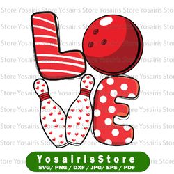 love bowling ball & pins group matching valentine bowling svg, happy valentine's day, bowling ball design svg