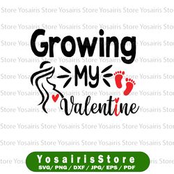 growing my valentine pregnancy announcement svg png, pregnancy svg, valentines svg, growing my valentine svg