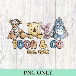 vintage pooh & co est. 1926 png, winnie the pooh png, winnie pooh and friends png, disney family trip png, disney world