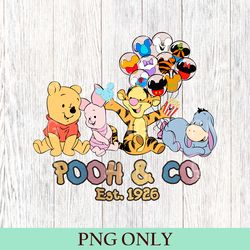 Vintage Disney Pooh And Co Est 1926 PNG, Cute Pooh Bear And Friends PNG, Winnie The Pooh PNG, Disney Pooh Bear PNG New