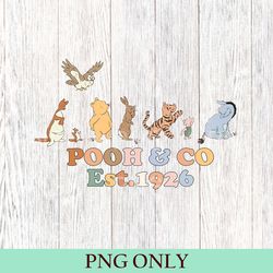 vintage pooh & co est 1926 png, pooh bear and friends png, retro winnie the pooh, disney pooh bear png, bear pooh gift