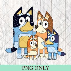 retro bluey family matching png, bluey birthday party png, bluey and bingo png, personalized bluey png, bluey mom dad