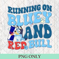 running on bluey and iced coffee png, bluey bingo birthday gift png, running on bluey png, bluey mothers day png,