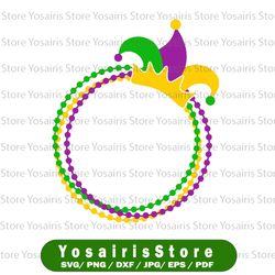 mardi gras jester hat beads svg dxf, carnival svg, mardi gras svg silhouette cut files, cricut cut files