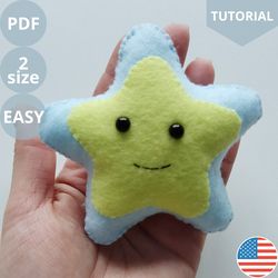 diy felt toy sewing tutorial: how to make a cute plush star, learn how to make felt toys with step-by-step tutorials