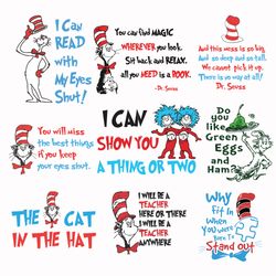 dr seuss svg bundle, funny dr seuss quote svg, dr seuss svg, thing svg, cute cat svg, teacher svg, svg file for cricut d