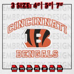 NFL Bengals Embroidery Files, NFL teams, NFL Bengals Embroidery Designs, Machine Embroidery Designs