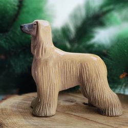 afghan hound figurine ceramics dog handmade, statuette afghan hound russianartdogs