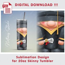 cute graduation template - seamless sublimation pattern - 20oz skinny tumbler - full tumbler wrap