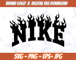 nike flame logo svg, flame svg, funny nike svg, nike logo svg, logo svg, png, eps, file for cricut, silhouette. digital