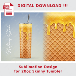 ice cream template - seamless sublimation pattern - 20oz skinny tumbler - full tumbler wrap