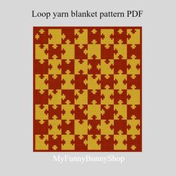 loop yarn jigsaw puzzle blanket pattern pdf