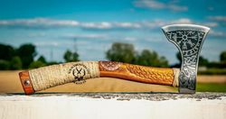 groomsmen gift - viking axe, viking wedding best man proposal gift, personalized axe, custom handmade carbon steel axe