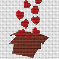 cross stitch pattern the hearts the valentine's day