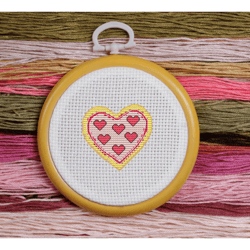 small heart cross-stitch chart | easy valentines day cross-stitch pattern