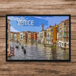 venice italy vintage travel poster - instant download