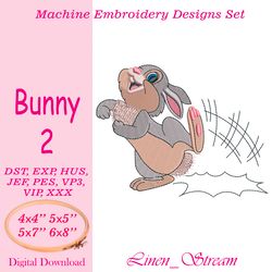 bunny 2. machine embroidery design in 8 formats and 4 sizes