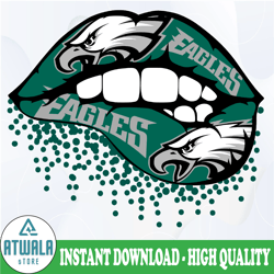 philadelphia eagles inspired lips png file,png file printable, sublimation