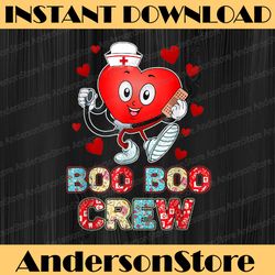 funny valentine's day boo boo crew png, school nurse png file, boo boo crew png, nurse cute heart png sublimation