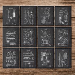 set of 12 hairdresser patent print, hair salon, barber patents, hairdresser gift, hairdressing decor, barbershop decor