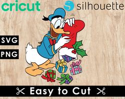 Donald Duck Christmas Svg Files, Donald Duck Svg Files, Vector Png Images, SVG Cut Files for Cricut, Clipart Bundle