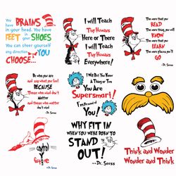 dr seuss svg bundle, funny dr seuss quote svg, dr seuss svg, thing svg, cute cat svg, teacher svg, svg file for cricut d