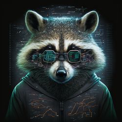 raccoon rocket in matrix style