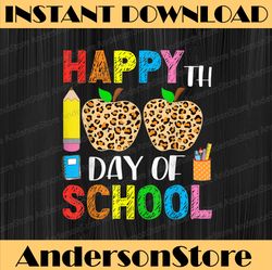 100 days of school leopard print teacher and student png