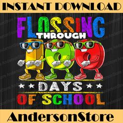 flossing through 100 days of school 100th day school kids png