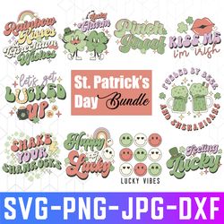 retro st .patrick's day png sublimation bundle, holiday png, irish png, sublimation instant download