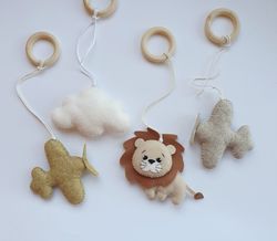 airplane baby gym toys, activity gym toys, felt crib, hanging toys, baby showe, baby boy lion, newborn gif, newborn gift