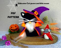 witch cat gnome and mouse in hats pattern pdf