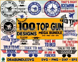 100 top gun logo svg bundle, talk to me goose, maverick svg,top gun bundle svg,file cut , for cricut, silhouette