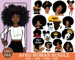 100 afro woman svg, afro girl svg, afro queen svg, afro lady svg, curly hair svg, black woman, for cricut