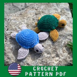 crochet plush sea turtle pattern - amigurumi digital english pdf pattern